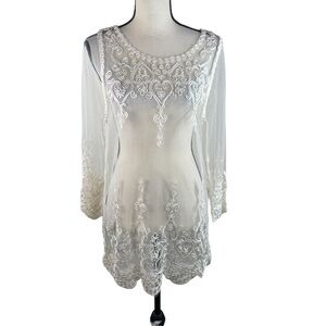 Verge Girl Reverse Sheer Lace Dress Top NWT s/m